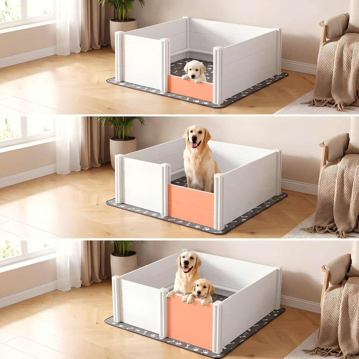 Caisse de mise bas pour chienne avec tapis absorbant