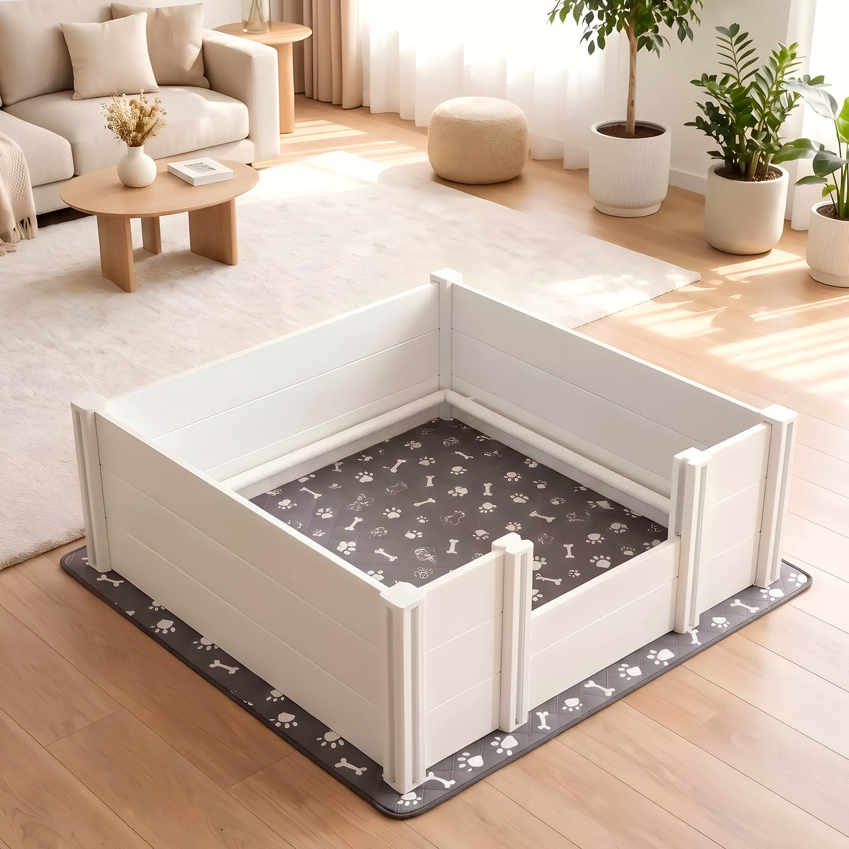 Caisse de mise bas pour chienne avec tapis absorbant