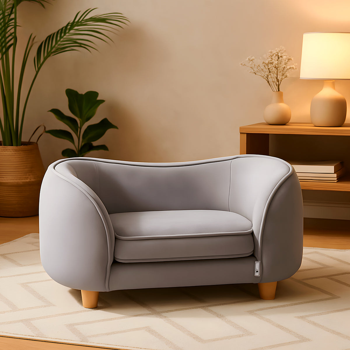 Canapé design en velours avec matelas à mémoire de forme