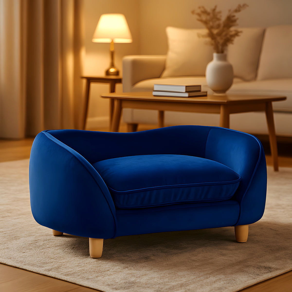 Canapé design en velours avec matelas à mémoire de forme