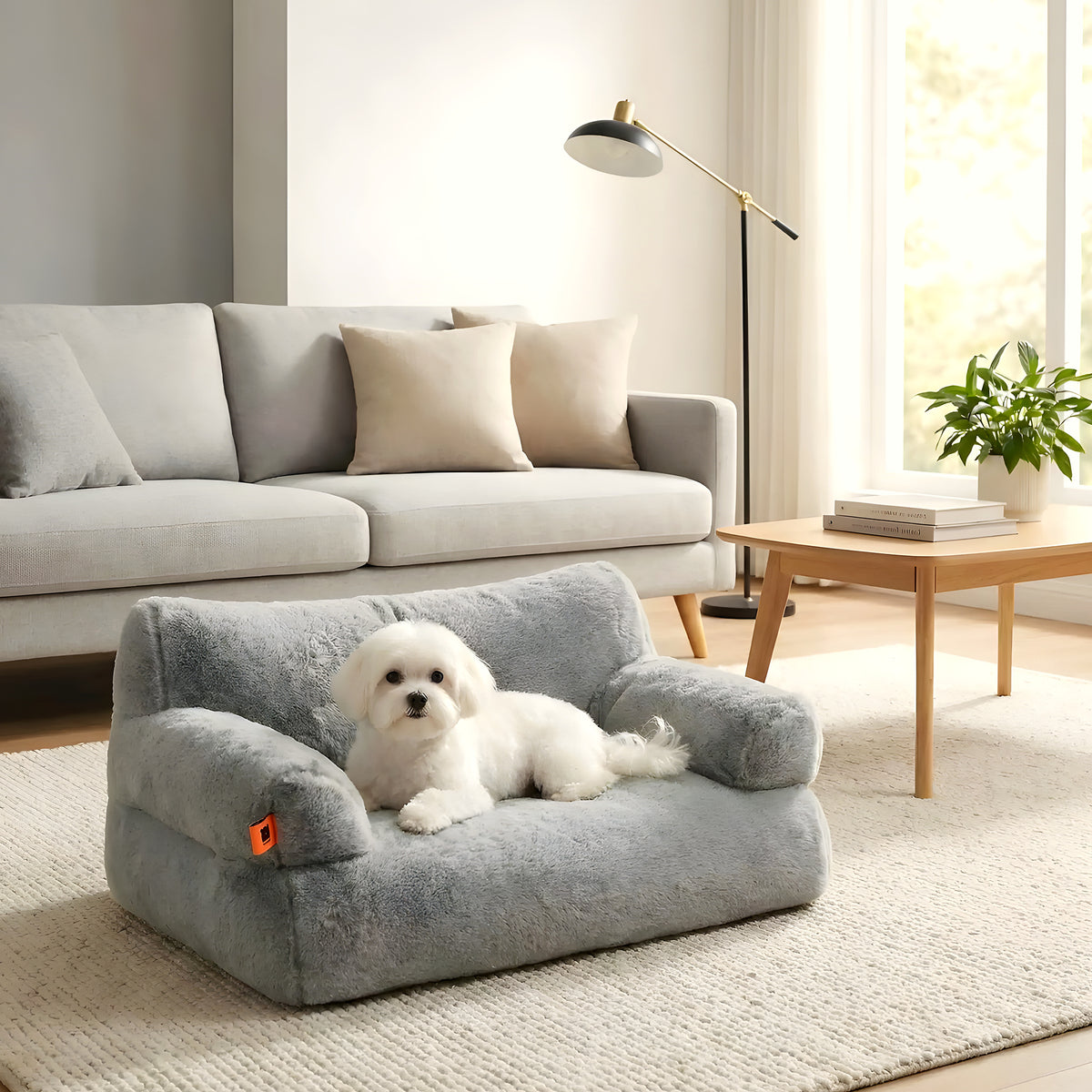 Canapé douillet à rebords hauts pour petit chien