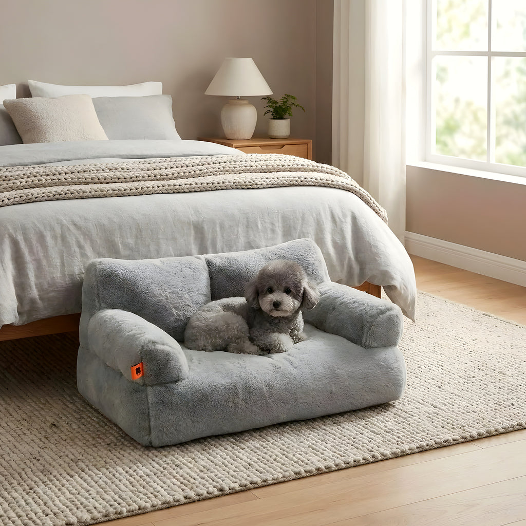 Canapé douillet à rebords hauts pour petit chien