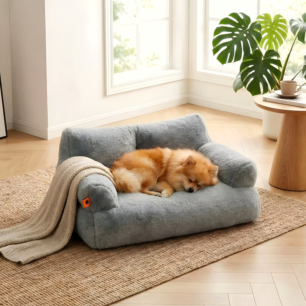Canapé douillet à rebords hauts pour petit chien