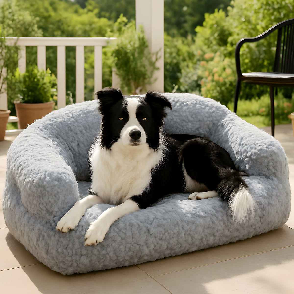 Canapé douillet à traversins latéraux pour chien, 3 tailles