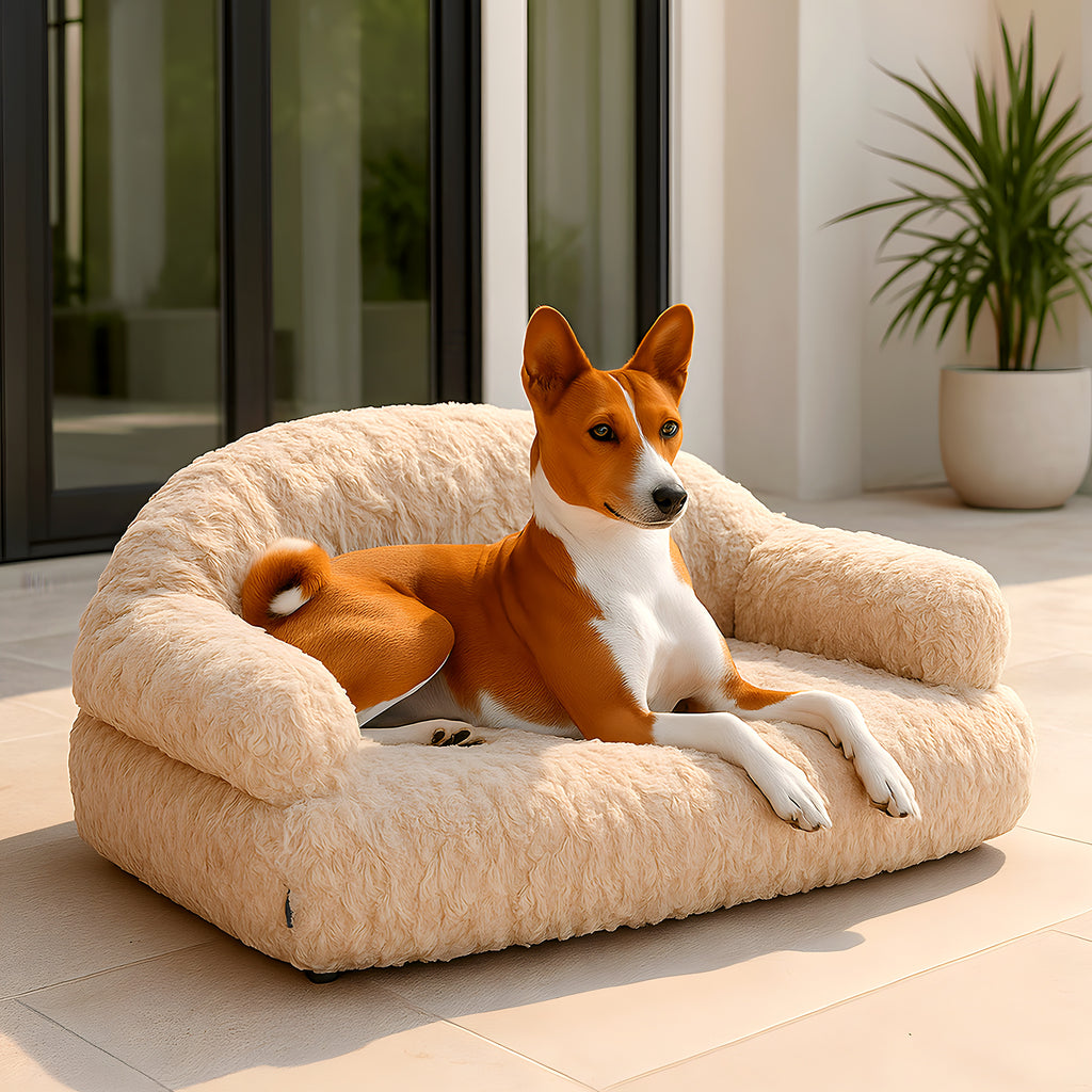 Canapé douillet à traversins latéraux pour chien, 3 tailles