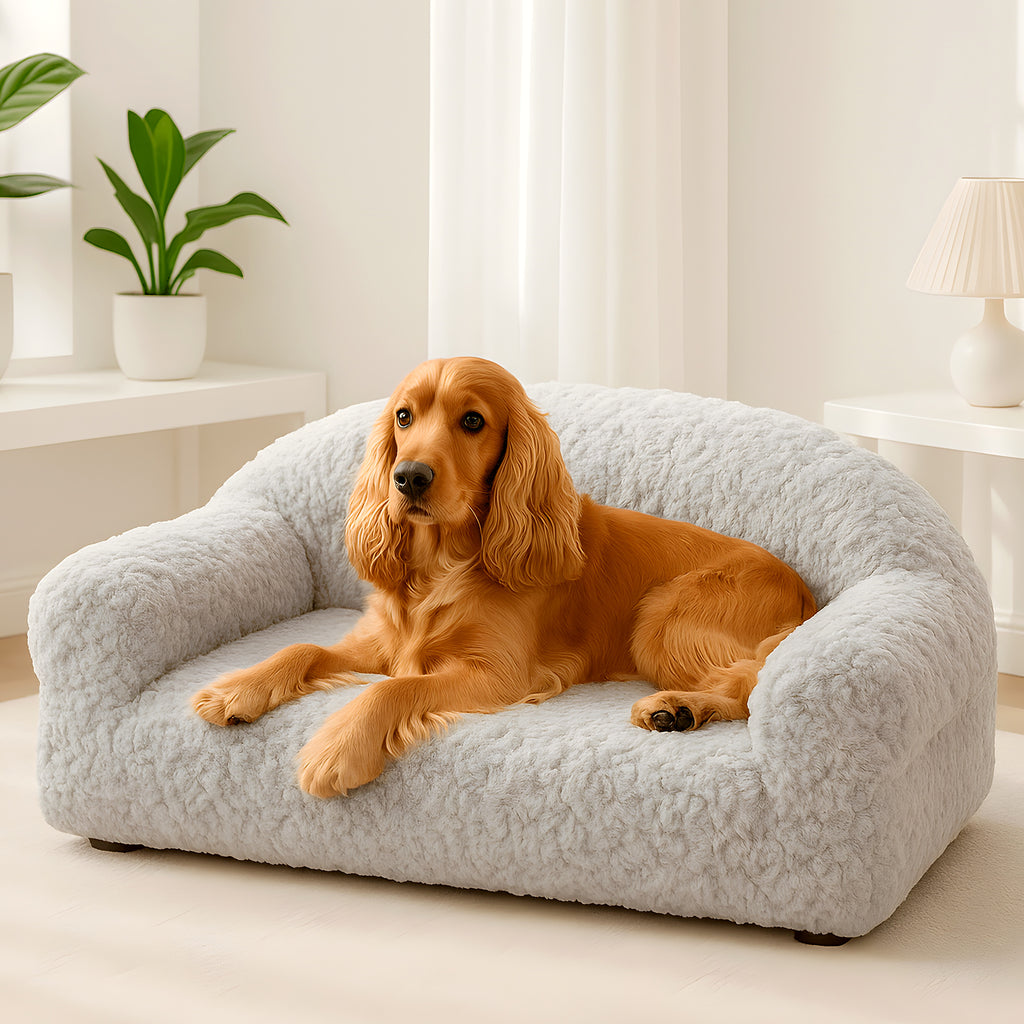 Canapé douillet à traversins latéraux pour chien, 3 tailles