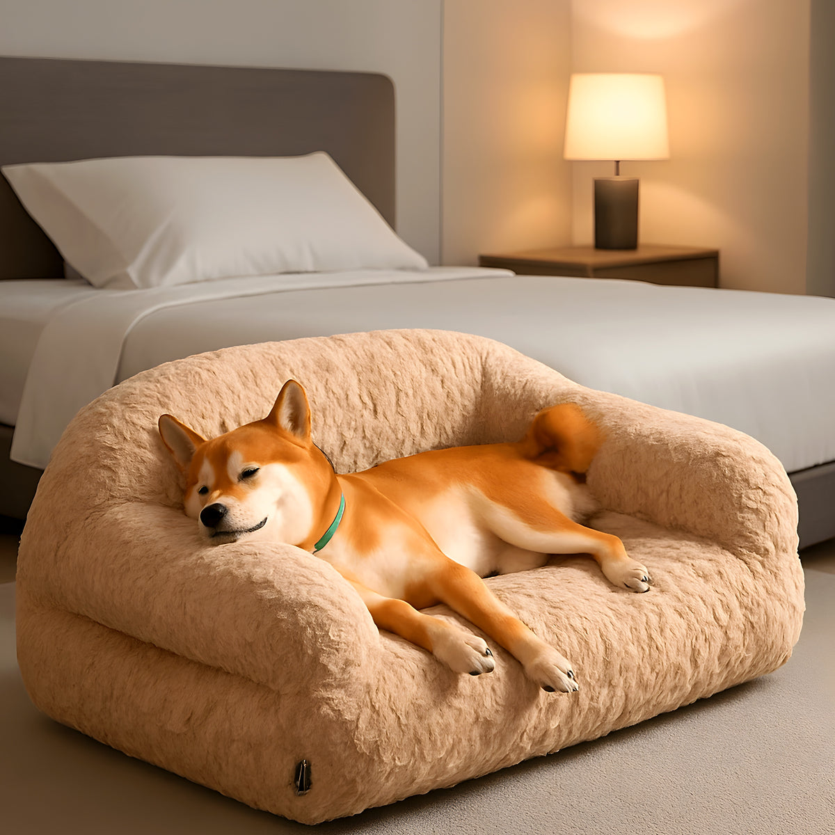 Canapé douillet à traversins latéraux pour chien, 3 tailles