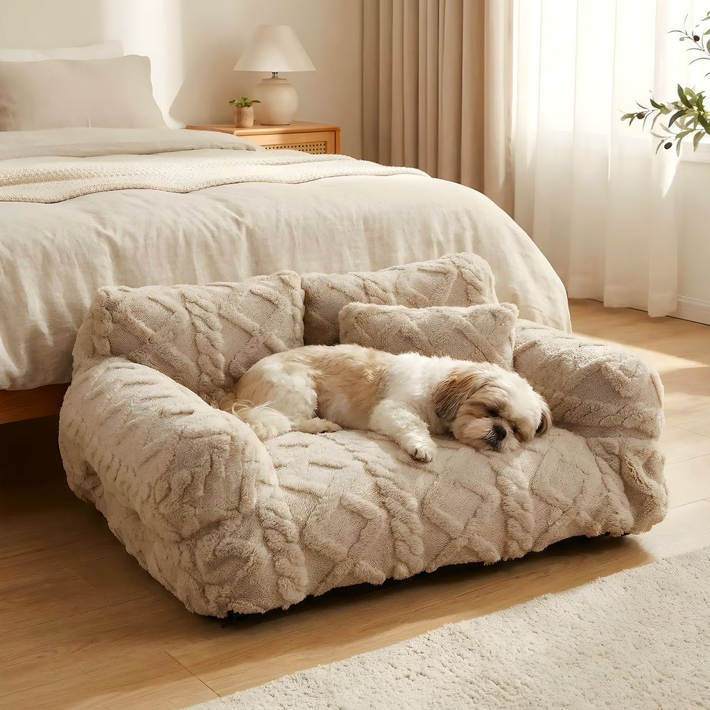 Canapé enveloppant 100 % coton pour chien, 4 coloris