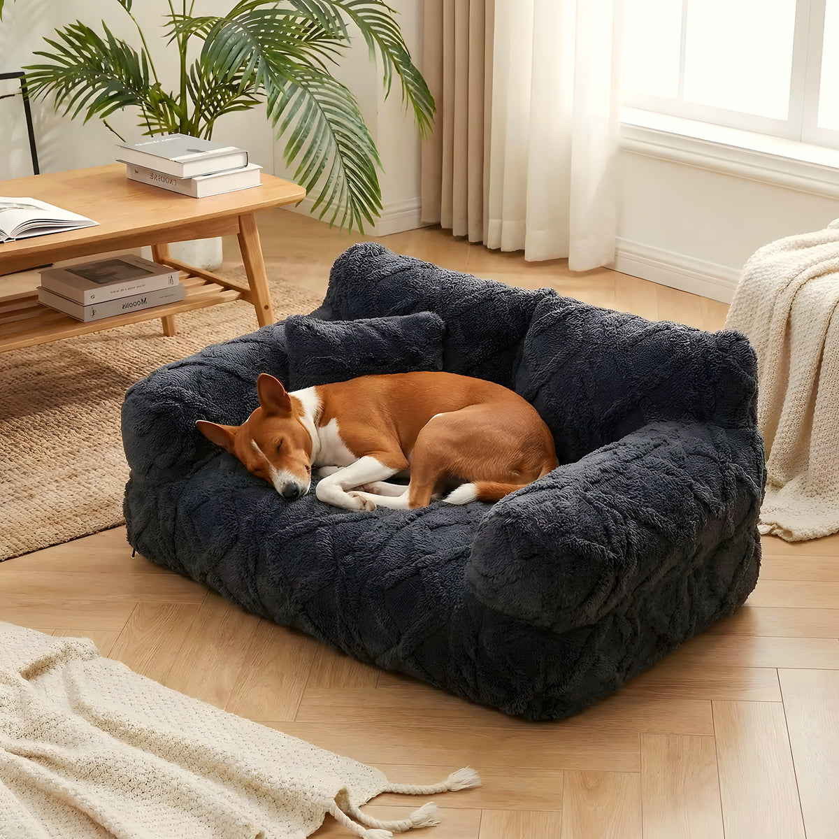 Canapé enveloppant 100 % coton pour chien, 4 coloris