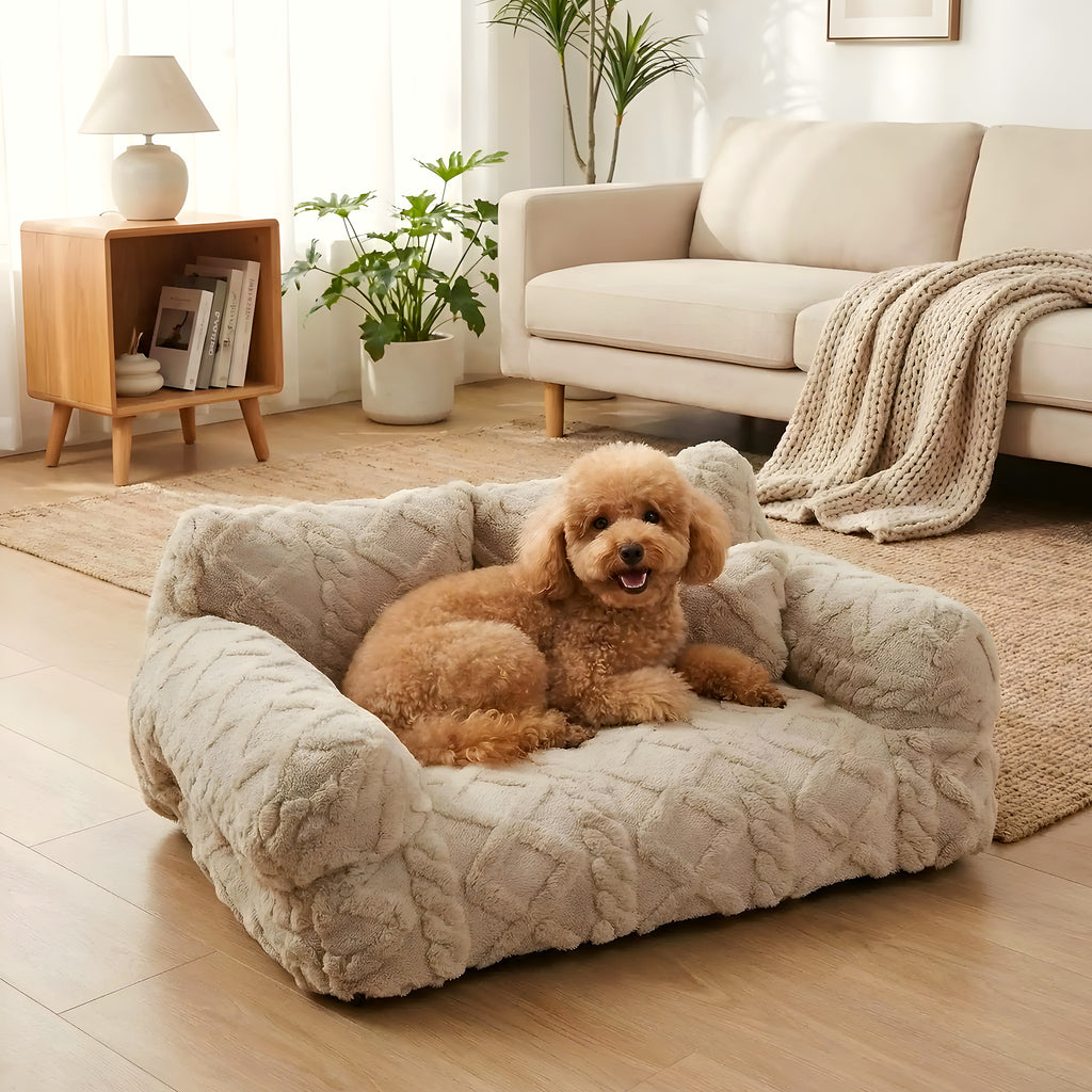 Canapé enveloppant 100 % coton pour chien, 4 coloris