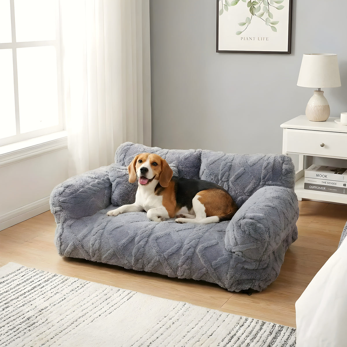 Canapé enveloppant 100 % coton pour chien, 4 coloris
