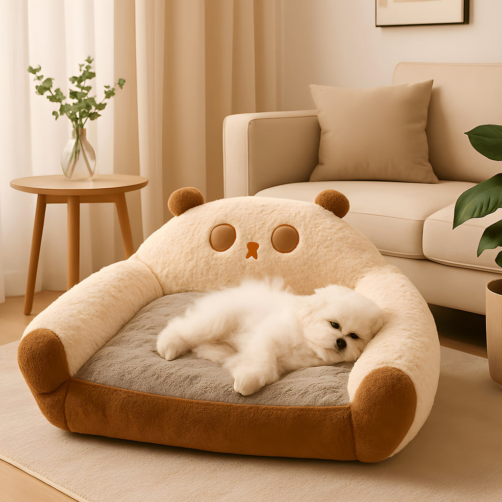 Canapé-lit panda ou élan pour petit chien