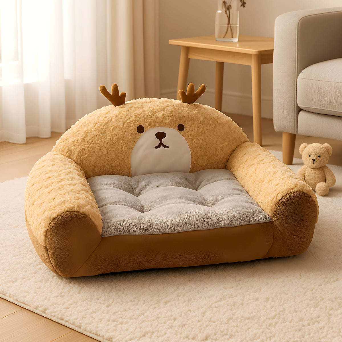 Canapé-lit panda ou élan pour petit chien