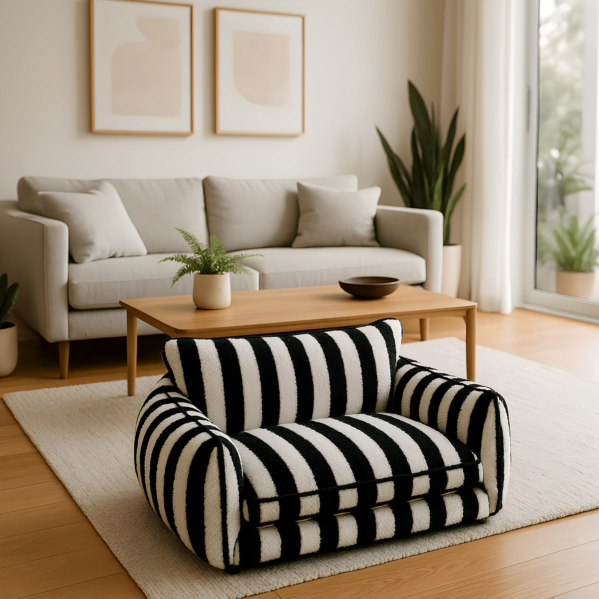 Canapé orthopédique double couche en fausse laine d'agneau