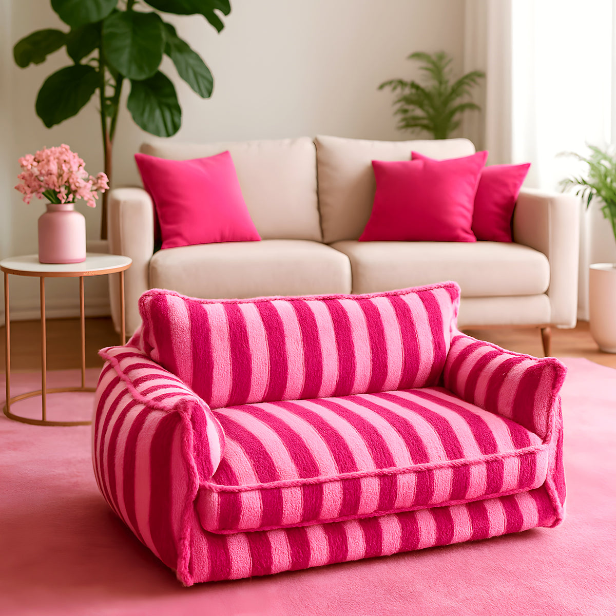 Canapé orthopédique double couche en fausse laine d'agneau