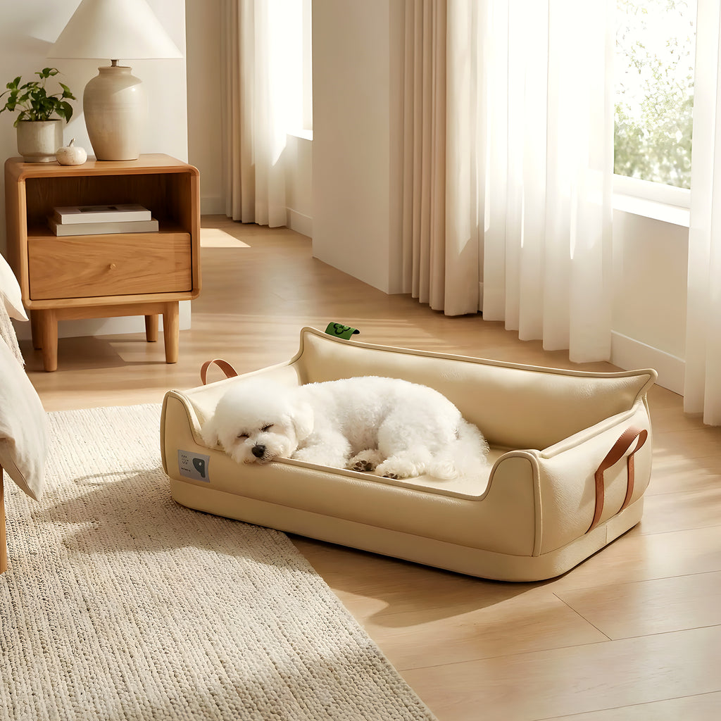 Canapé orthopédique imperméable avec poignées pour chien