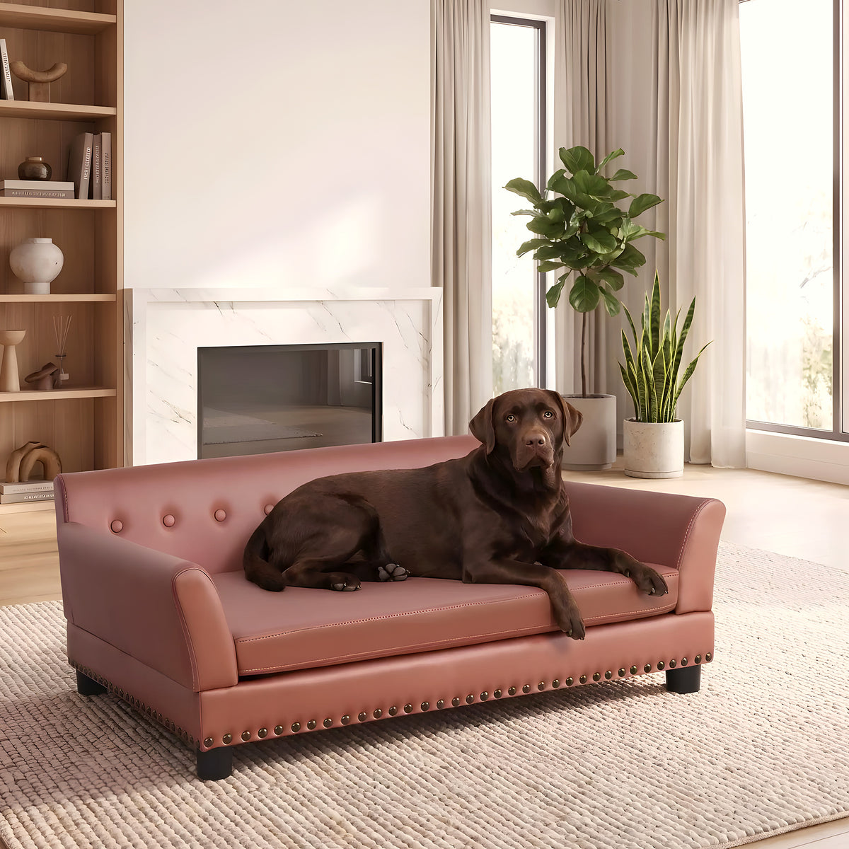 Canapé XXL marron pour grand chien