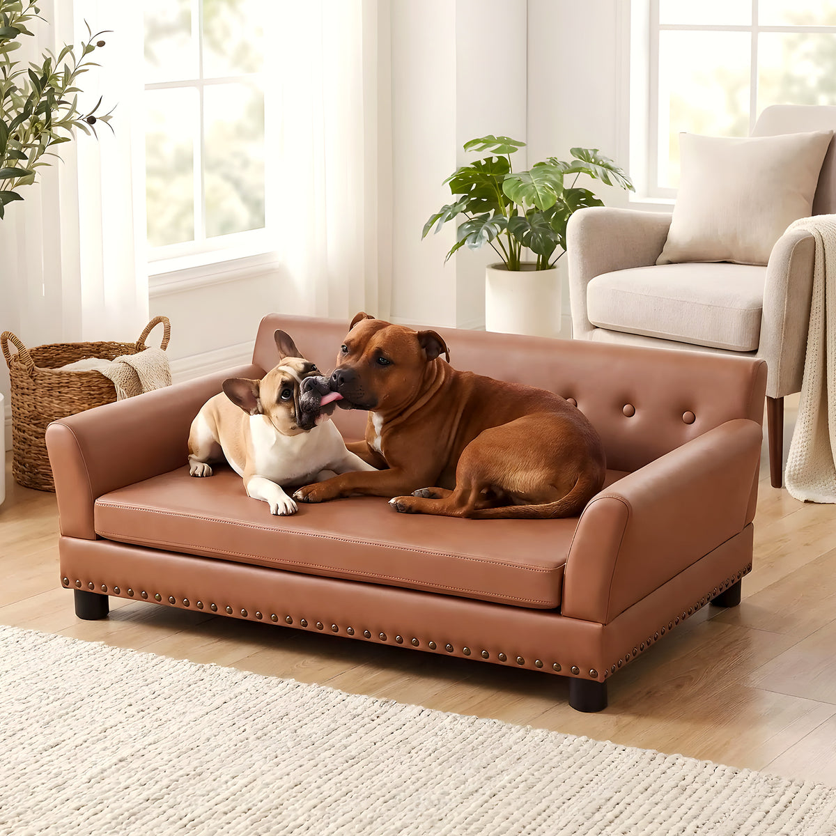 Canapé XXL marron pour grand chien