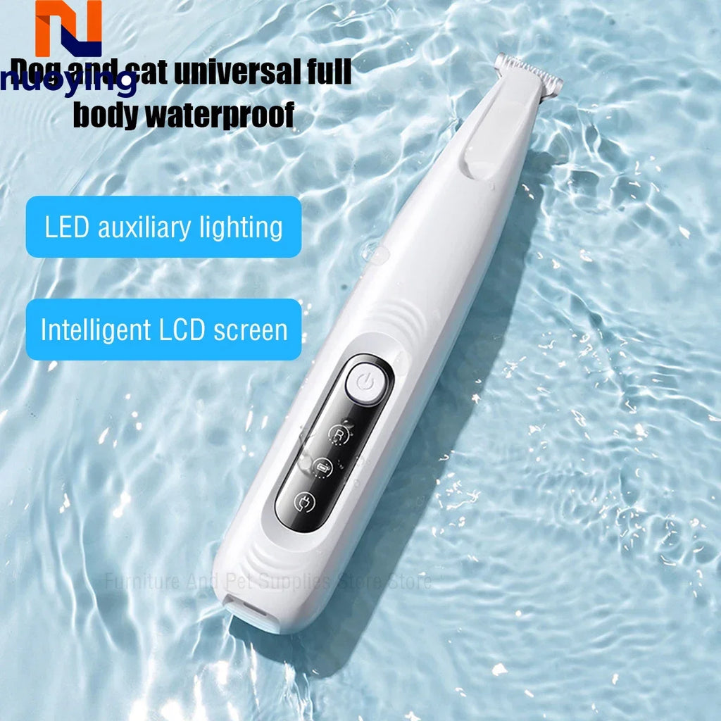 Nouvelle Tondeuse À Poils Pour Chien Avec Lumière LED, Lame Large De 18 Mm, Entièrement Étanche, Tondeuse À Poils Pour Animaux De Compagnie Avec Affichage Numérique LED, Faible Bruit, Tondeuse De Toilettage Pour Animaux De Compagnie