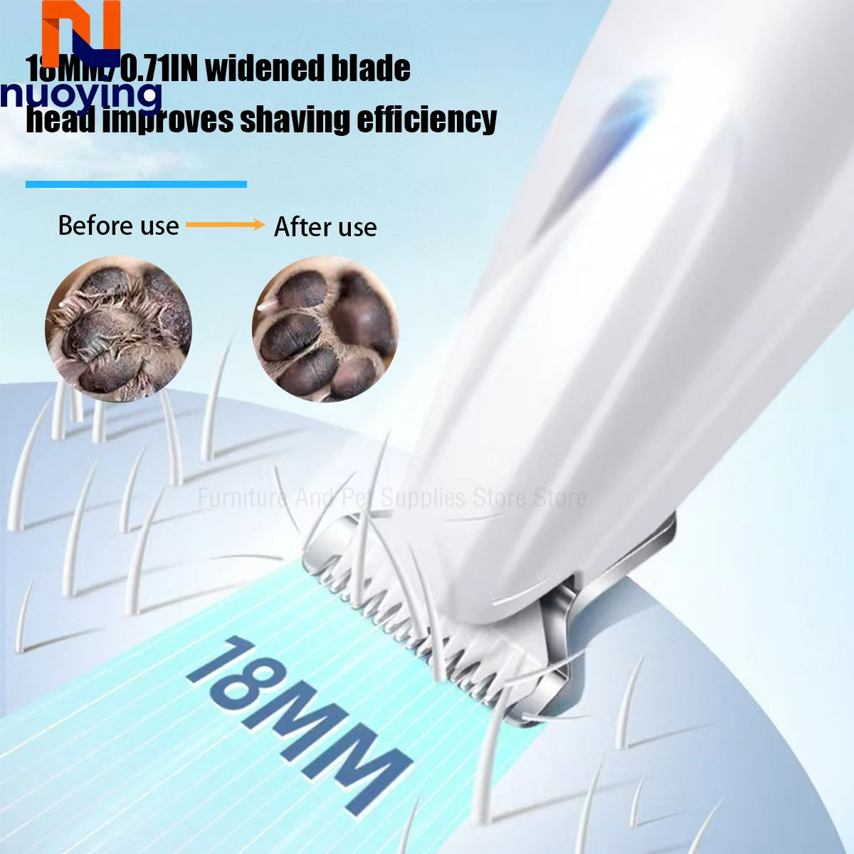 Nouvelle Tondeuse À Poils Pour Chien Avec Lumière LED, Lame Large De 18 Mm, Entièrement Étanche, Tondeuse À Poils Pour Animaux De Compagnie Avec Affichage Numérique LED, Faible Bruit, Tondeuse De Toilettage Pour Animaux De Compagnie