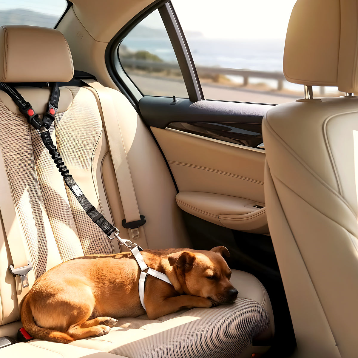 Ceinture de sécurité et laisse extensible 2-en-1 pour chien