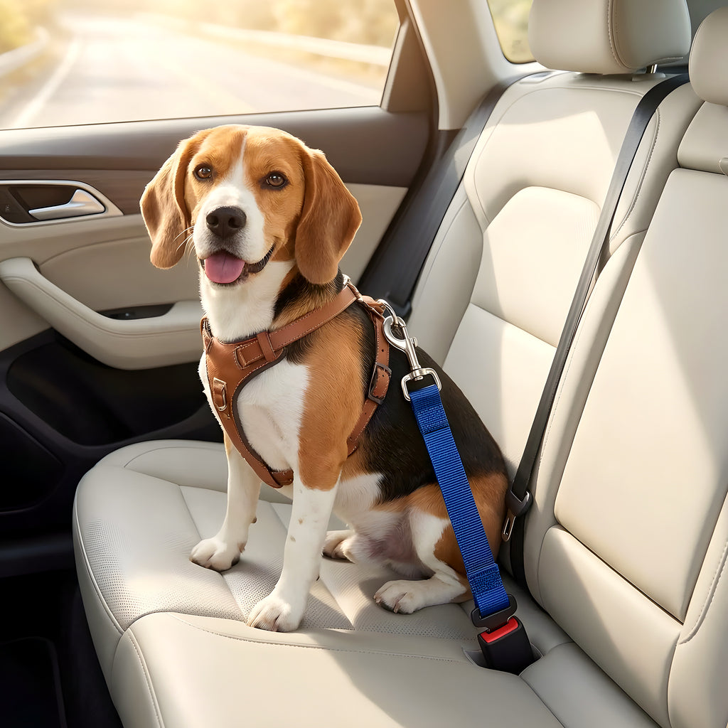 Ceinture de sécurité pour chien avec mousqueton pivotant