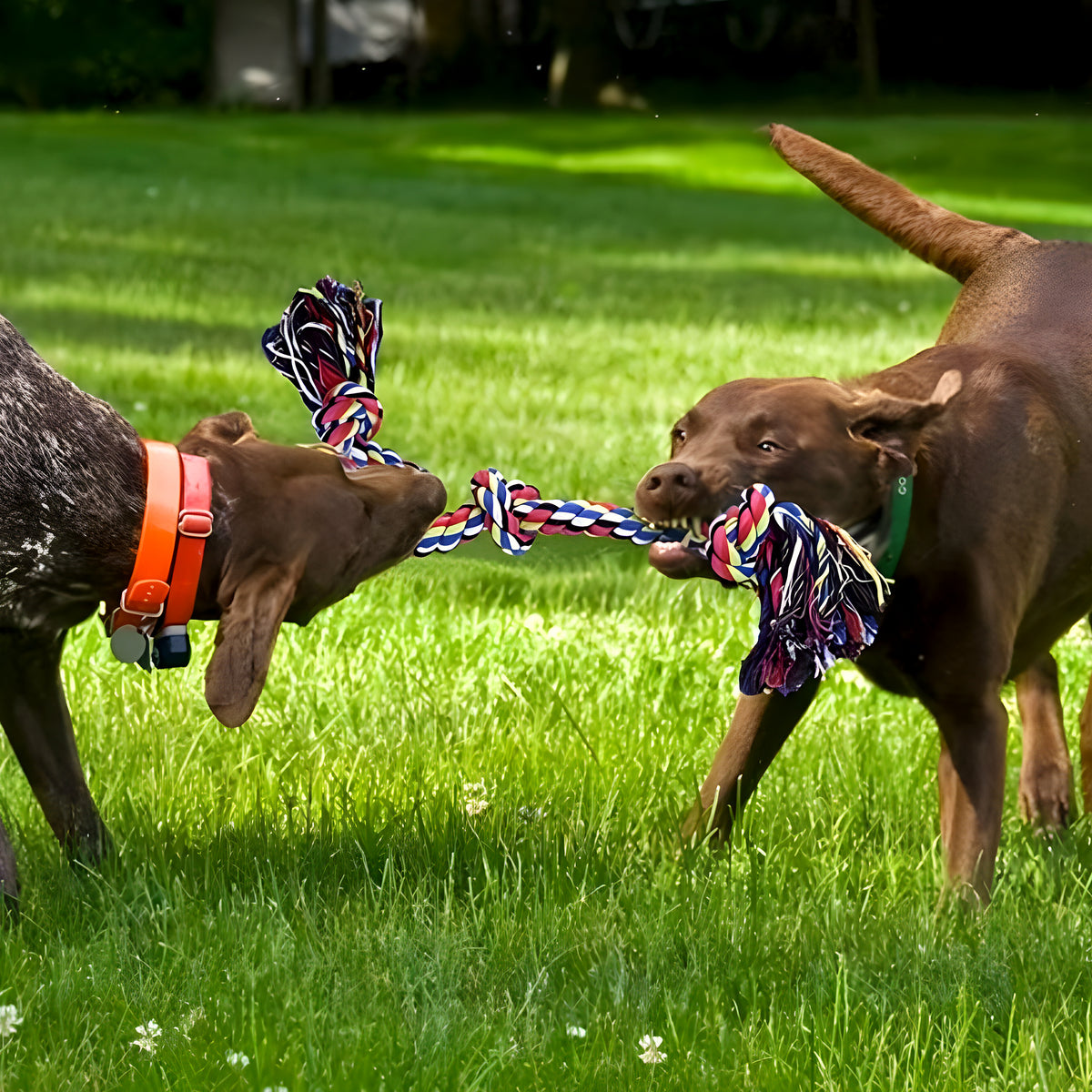 Corde à nœuds en coton pour chien, à l'unité ou par 2