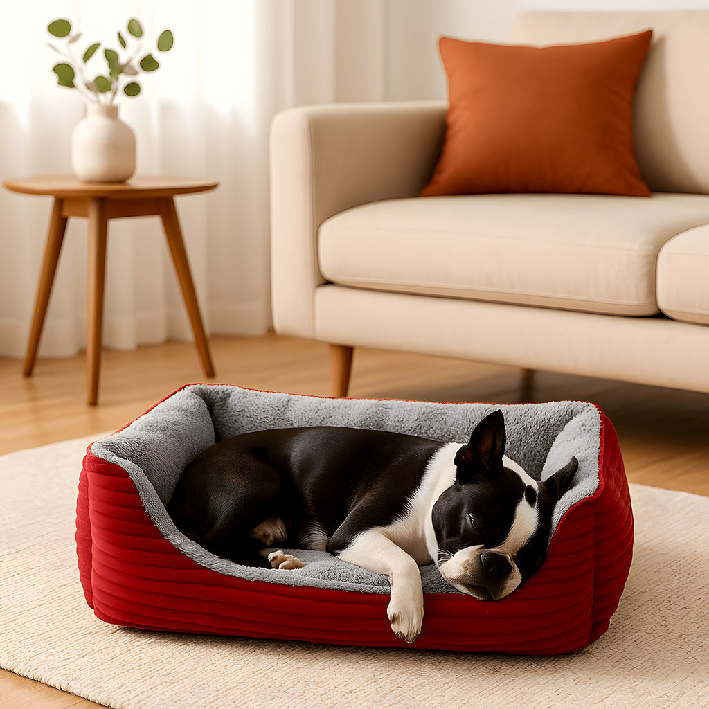 Coussin à mémoire de forme 12 cm en velours imprimé