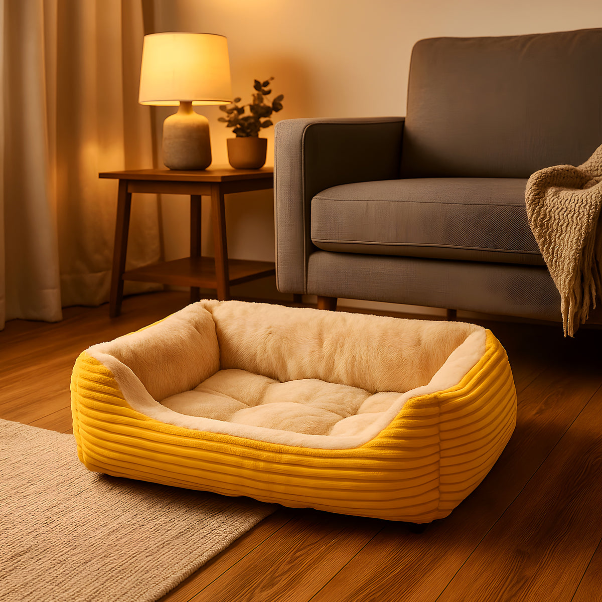 Coussin à mémoire de forme 12 cm en velours imprimé