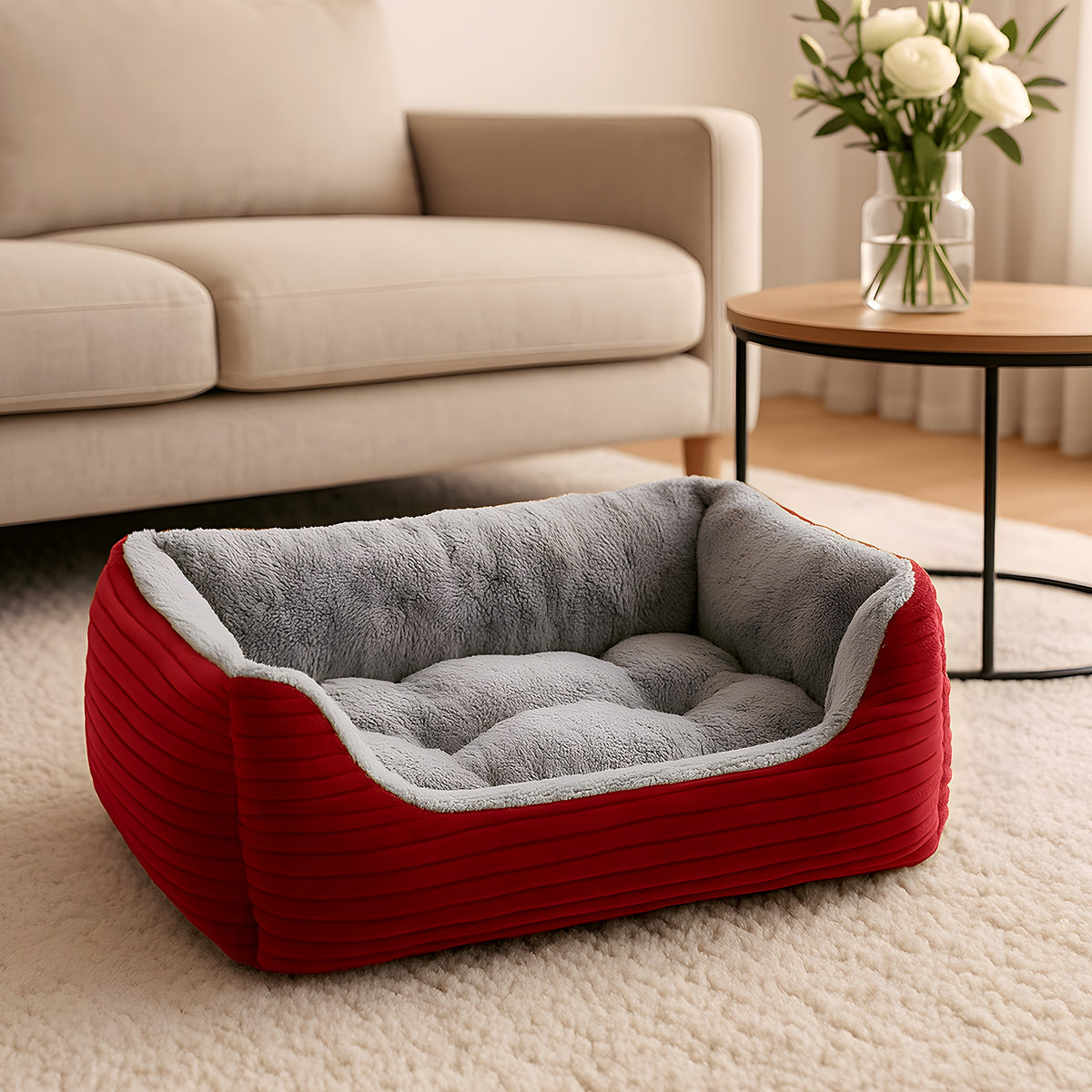 Coussin à mémoire de forme 12 cm en velours imprimé