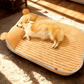 Coussin à traversin marron en velours pour chien, 4 tailles