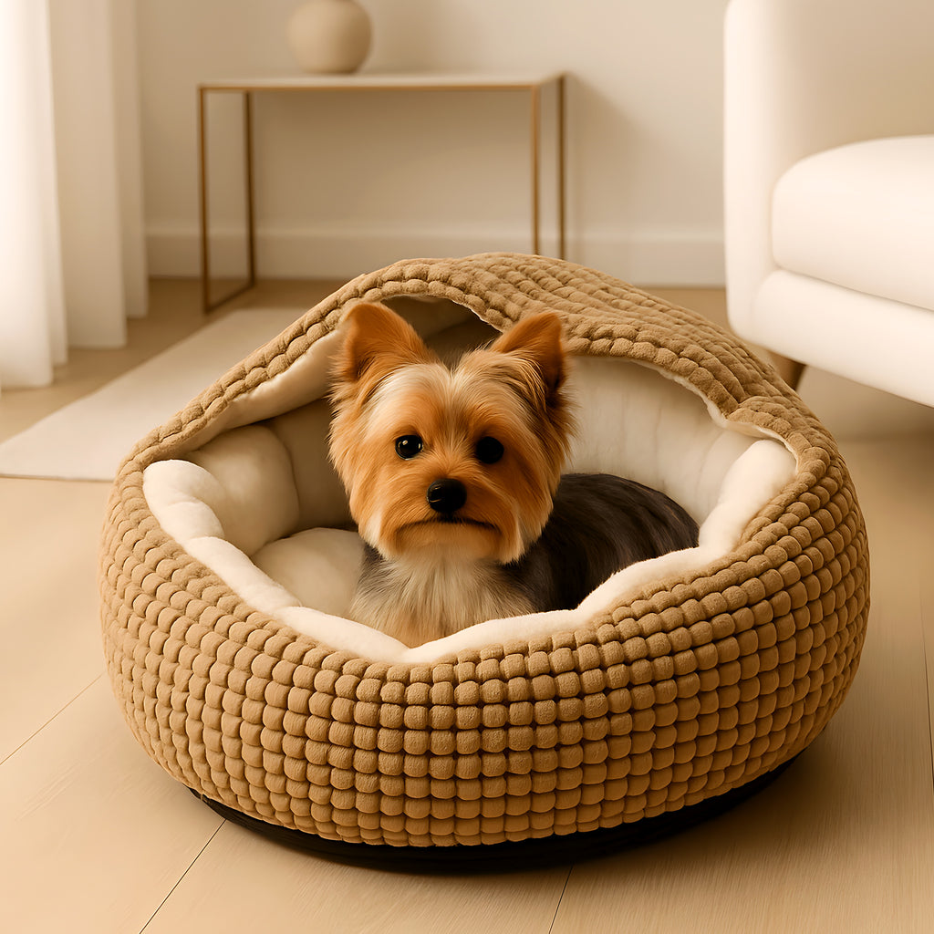Coussin anti-stress 2-en-1 avec capuche pour chien