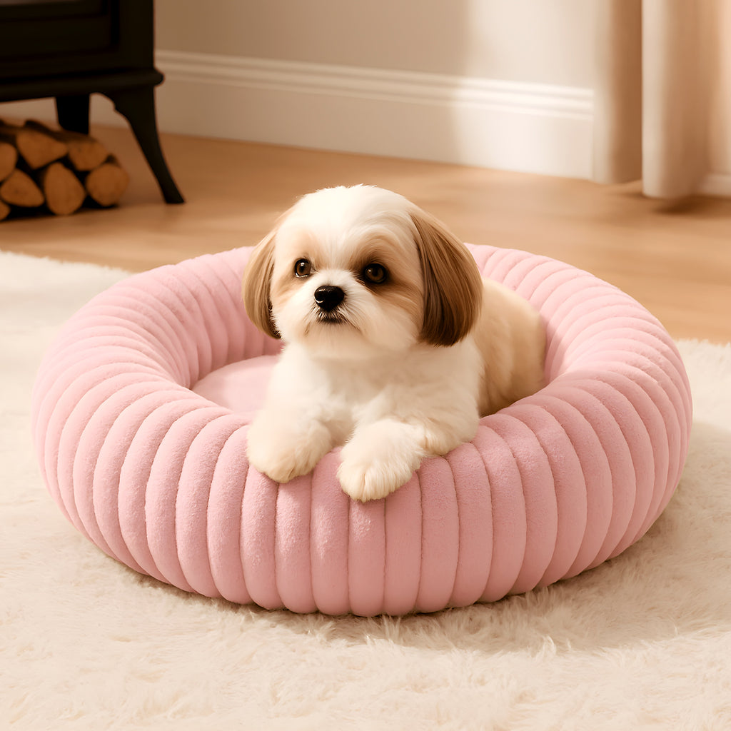 Coussin anti-stress carré en velours pour petit chien