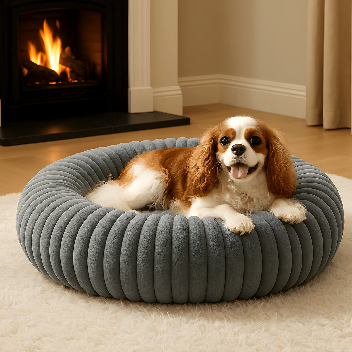 Coussin anti-stress carré en velours pour petit chien