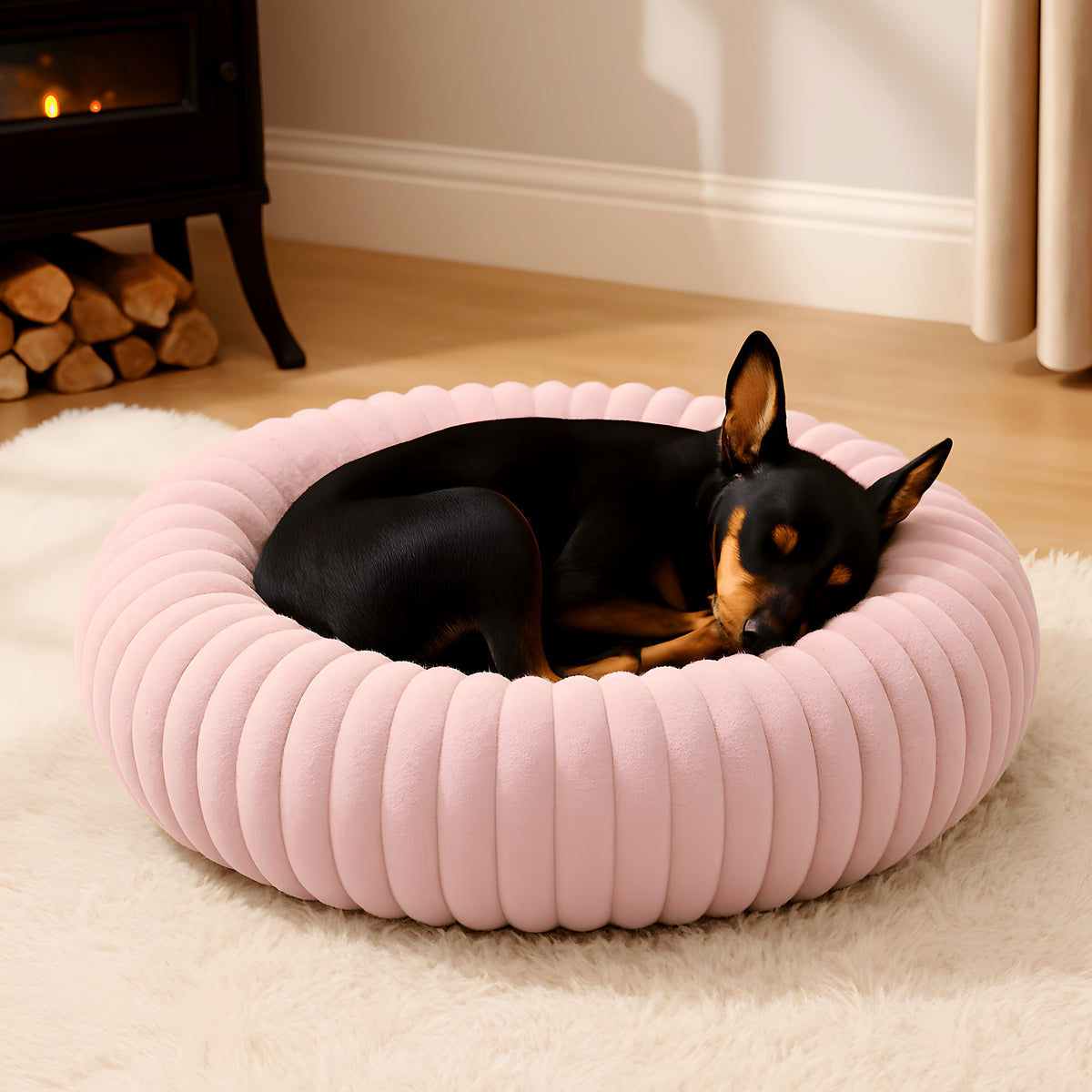 Coussin anti-stress carré en velours pour petit chien
