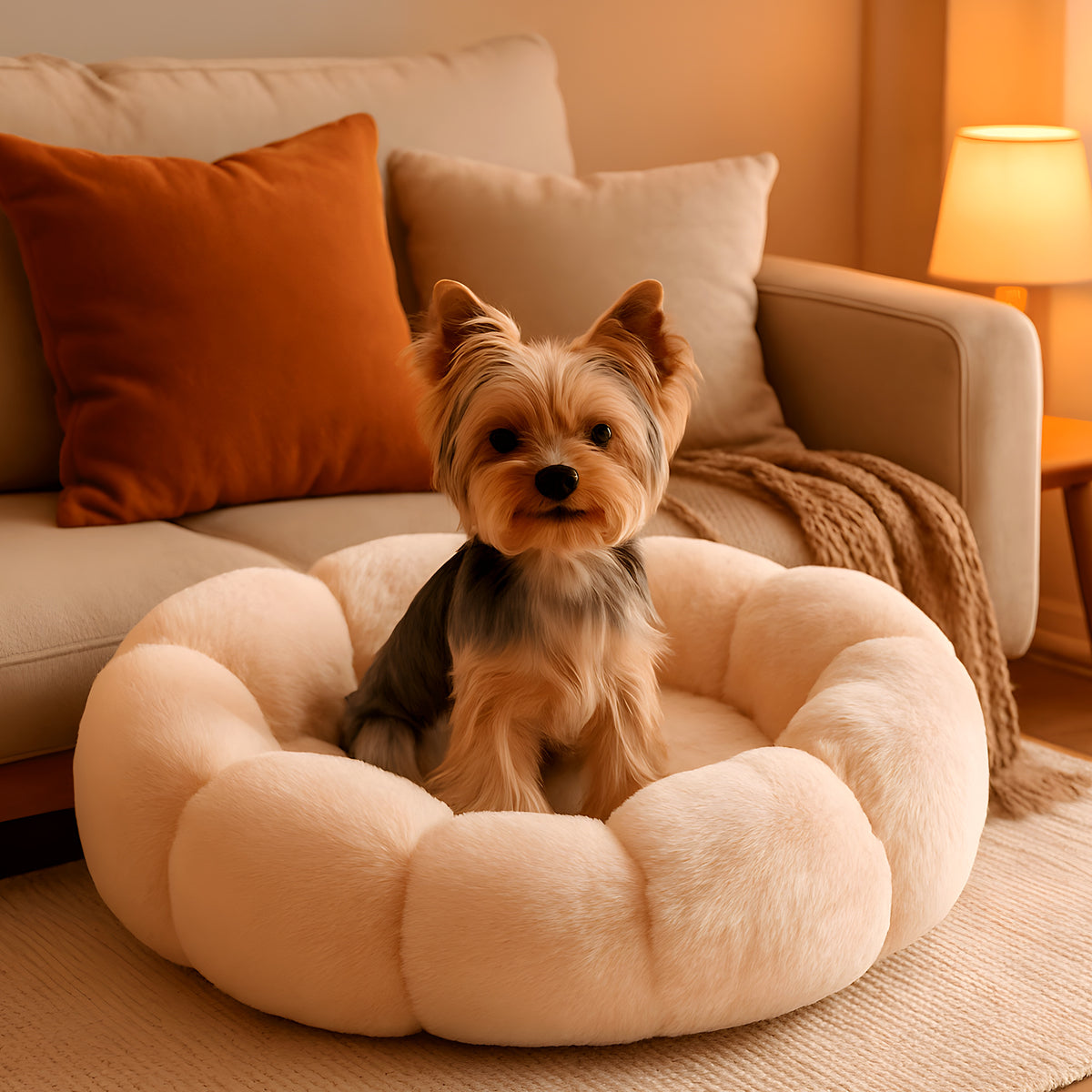 Coussin anti-stress en forme de pétale pour petit chien