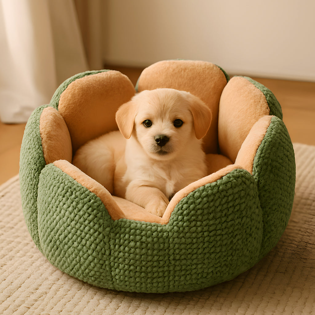 Coussin anti-stress en forme de pétales pour petit chien