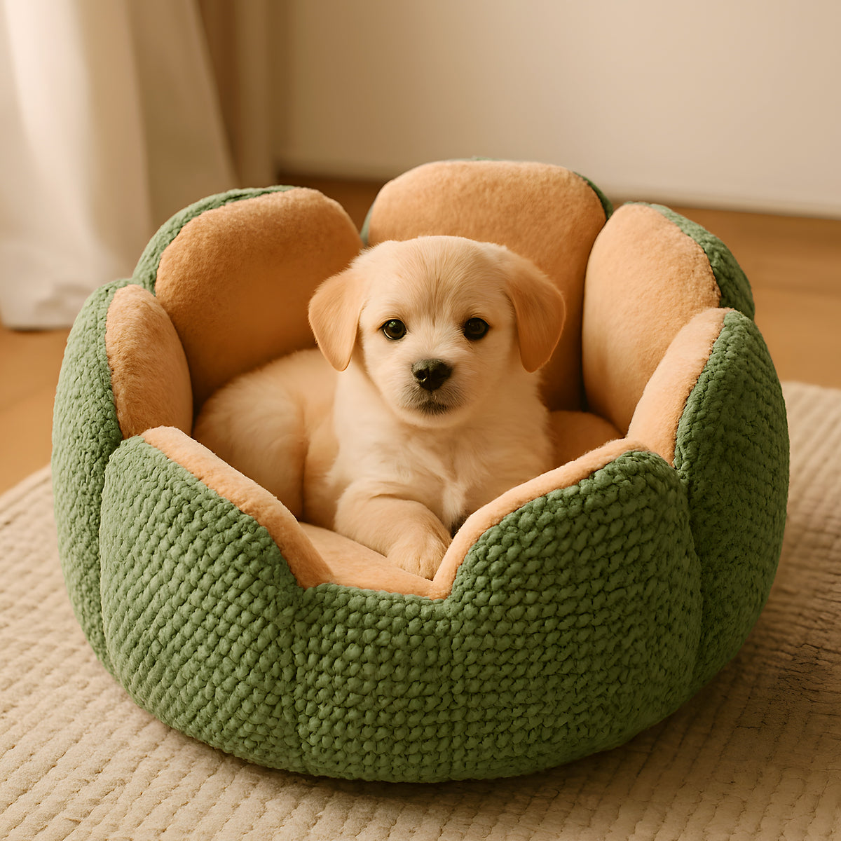 Coussin anti-stress en forme de pétales pour petit chien
