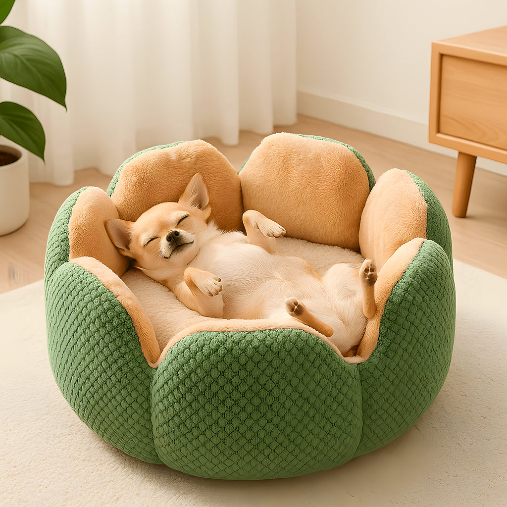 Coussin anti-stress en forme de pétales pour petit chien