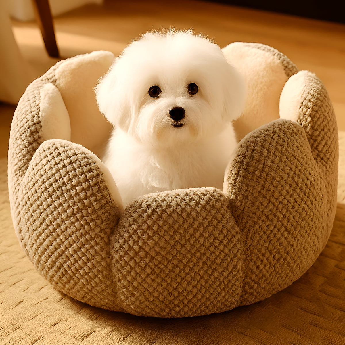 Coussin anti-stress en forme de pétales pour petit chien