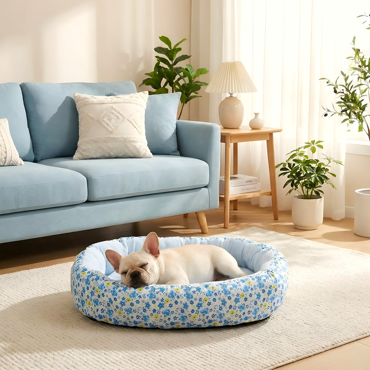 Coussin anti-stress fleuri pour chien, 4 couleurs