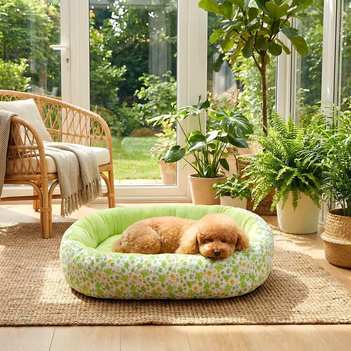 Coussin anti-stress fleuri pour chien, 4 couleurs