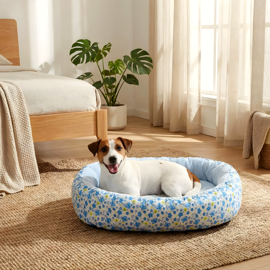 Coussin anti-stress fleuri pour chien, 4 couleurs
