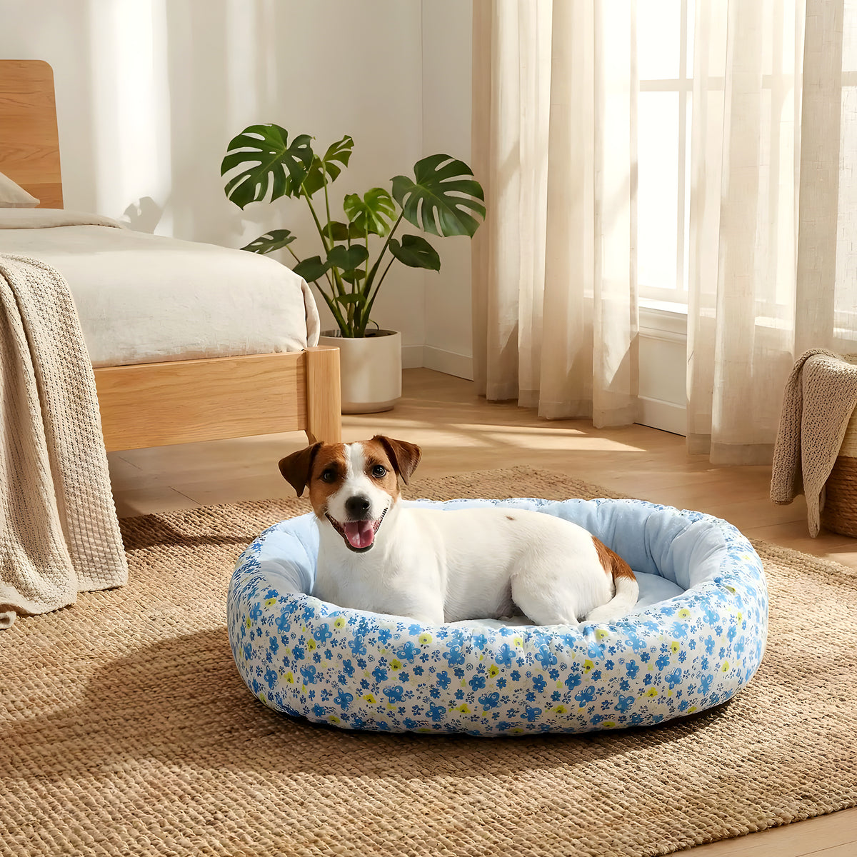 Coussin anti-stress fleuri pour chien, 4 couleurs