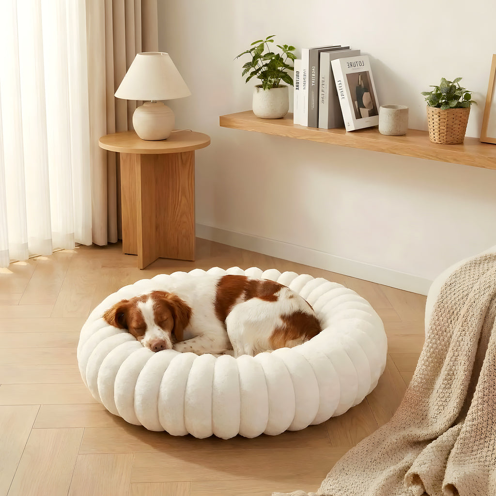 Coussin anti-stress rond en velours, 5 tailles