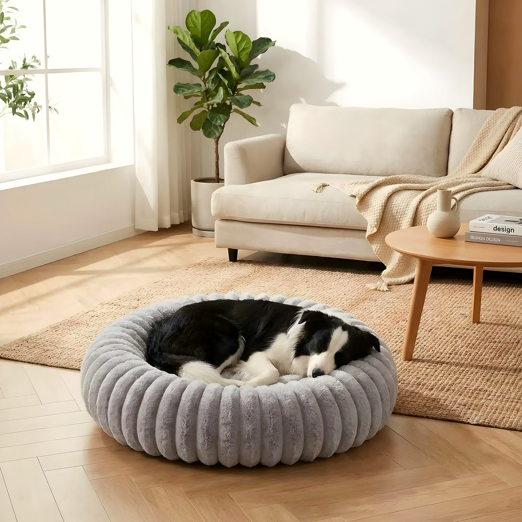 Coussin anti-stress rond en velours, 5 tailles