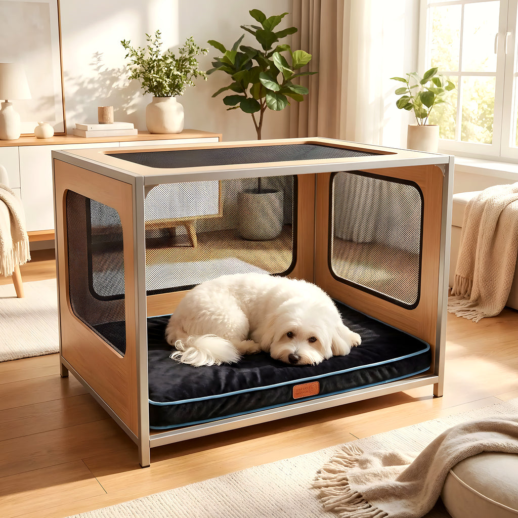 Coussin déhoussable en velours pour chien, 3 coloris