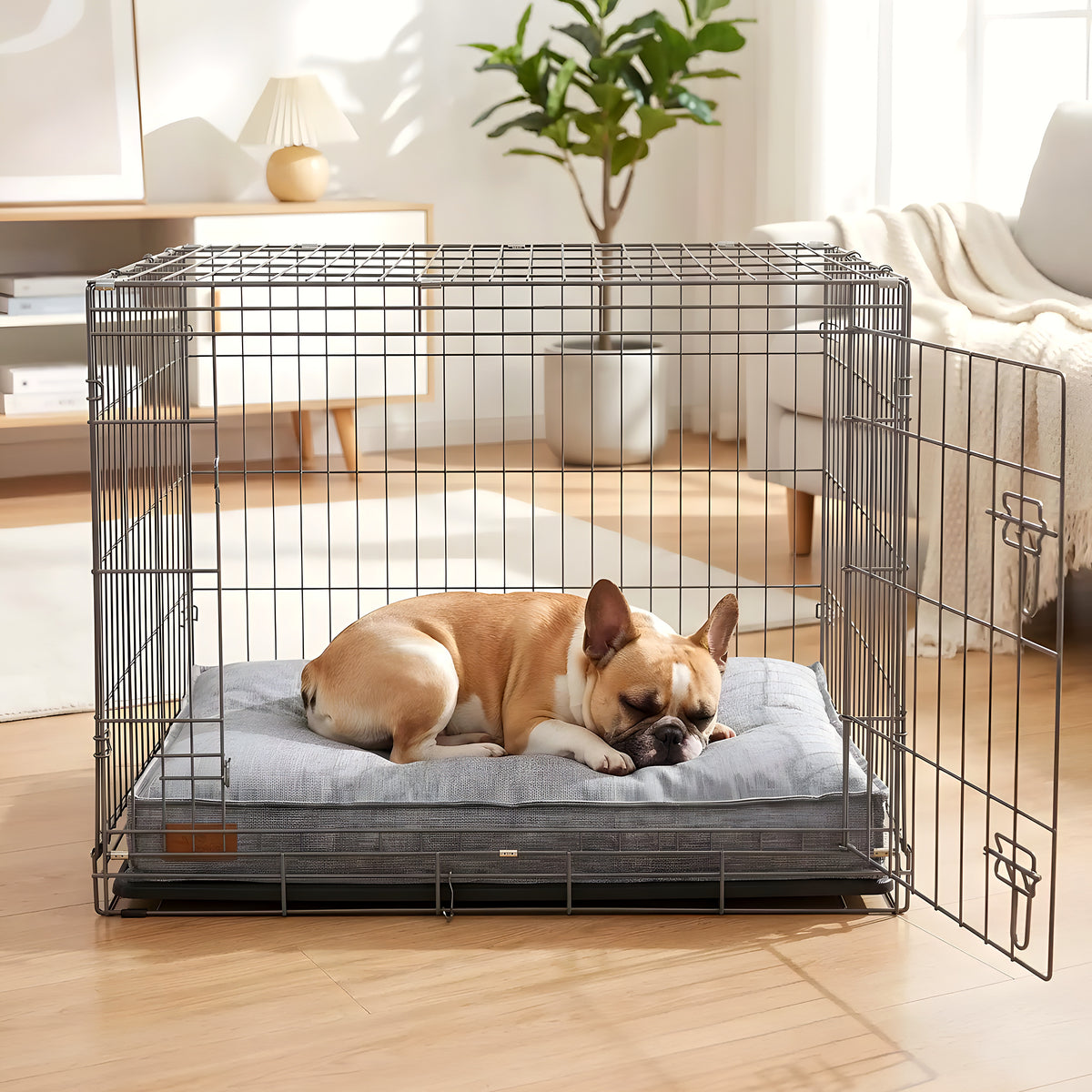 Coussin en lin déhoussable et imperméable pour chien