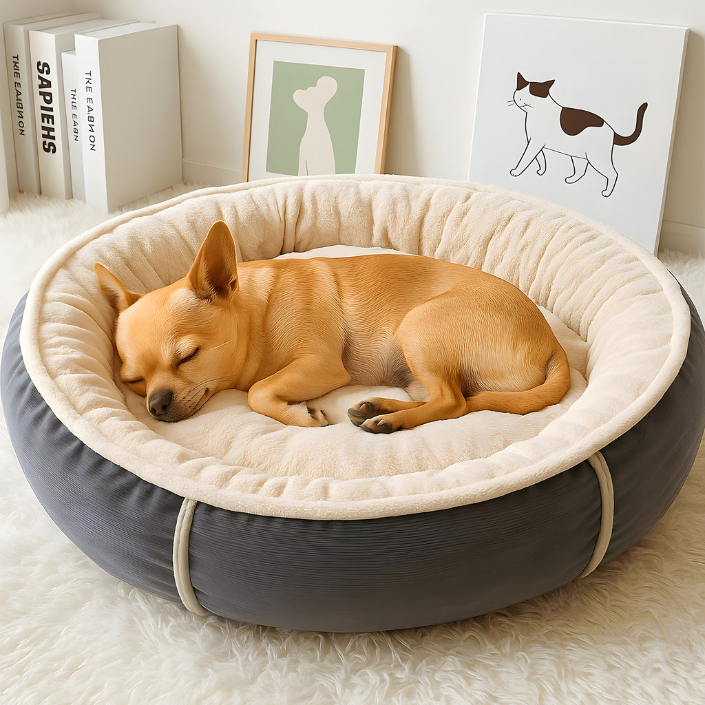 Coussin ergonomique gris et blanc qui s'intègre à la déco