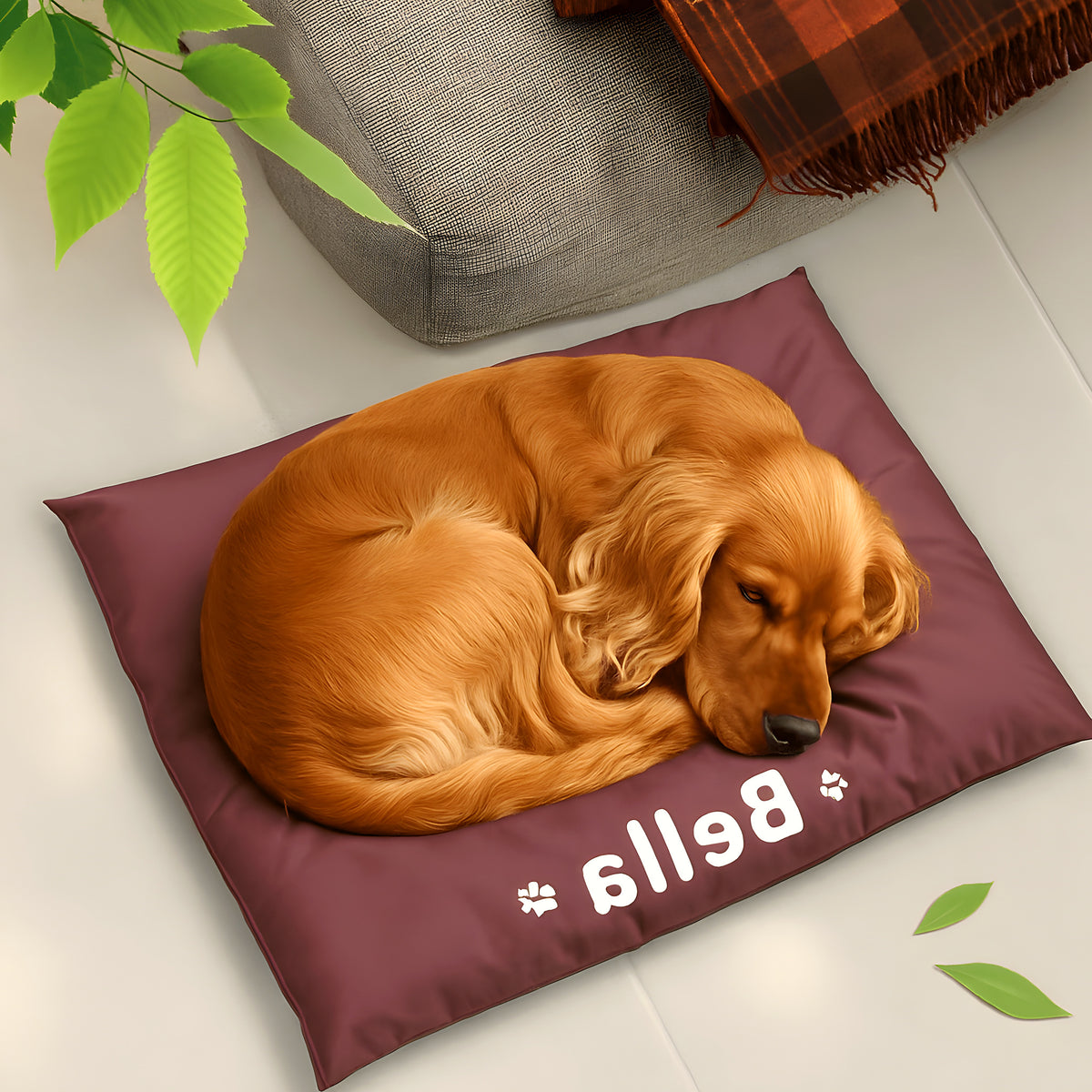 Coussin imperméable personnalisable pour chien